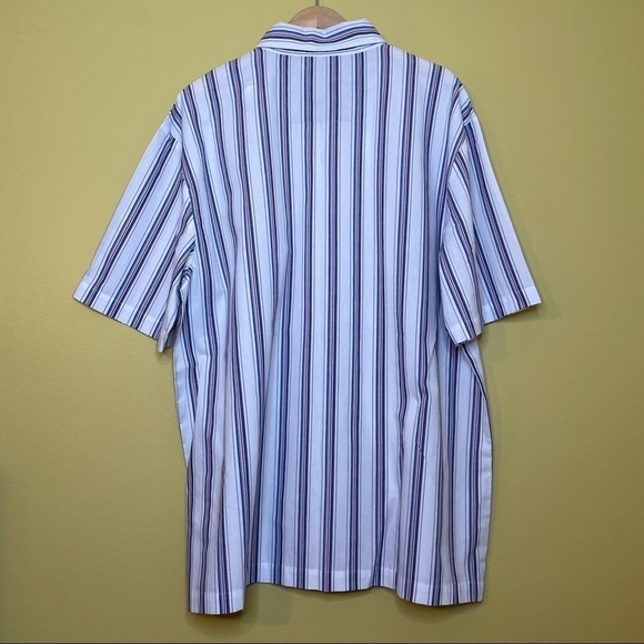 NWT: Nautica Short Sleeve Striped Sleep/Pajama Button Down Cotton Shirt - Picture 4 of 9